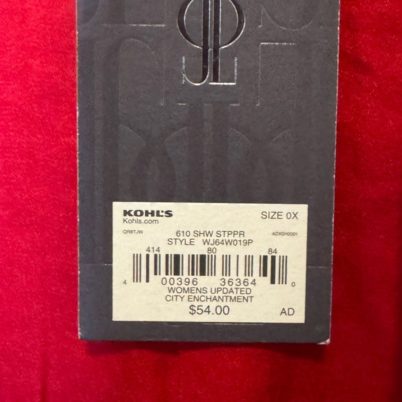 Plus 0X Red Flowy Blouse Dressy Date Night Party Top NWT Glam - Picture 5 of 6